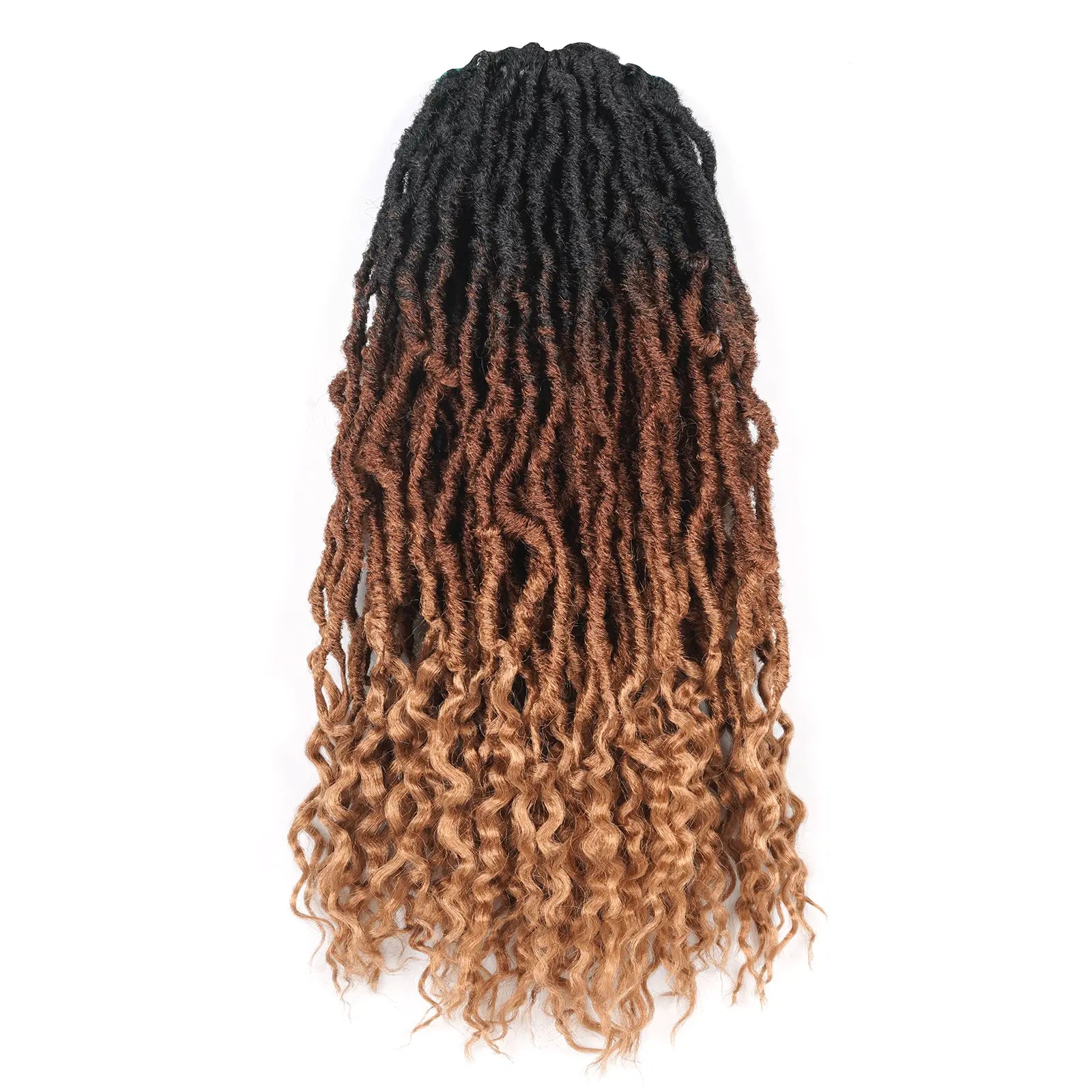 Toyotress Faux Locs With Curly Ends Goddess Locs Crochet Hair Curly Faux Locs Crochet Hair Wavy Nu Locs with Curly Ends Synthetic Braiding Hair